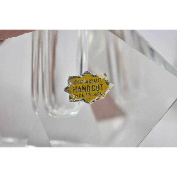 Vintage Hand Cut Crystal Glass Candle Holders – Set of 3 – Made in Japan - Mid C - Picture 3 of 10